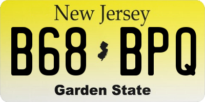 NJ license plate B68BPQ