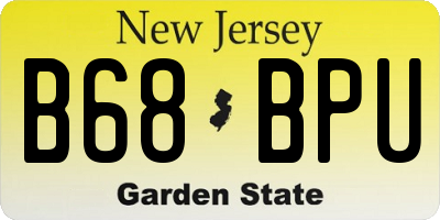 NJ license plate B68BPU