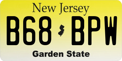 NJ license plate B68BPW
