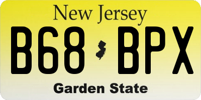 NJ license plate B68BPX