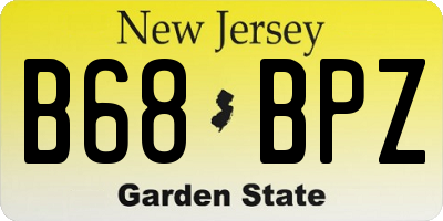 NJ license plate B68BPZ