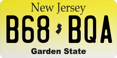 NJ license plate B68BQA