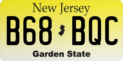 NJ license plate B68BQC