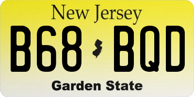 NJ license plate B68BQD