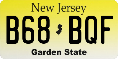NJ license plate B68BQF