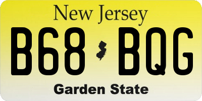 NJ license plate B68BQG