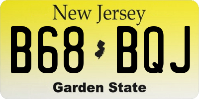 NJ license plate B68BQJ