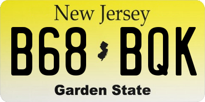 NJ license plate B68BQK
