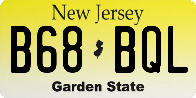 NJ license plate B68BQL