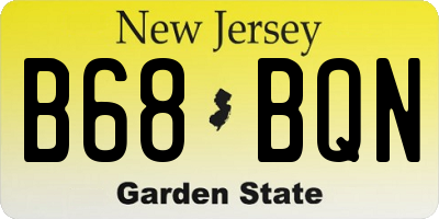 NJ license plate B68BQN