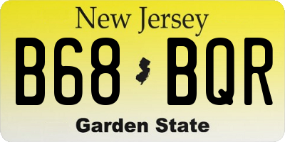 NJ license plate B68BQR