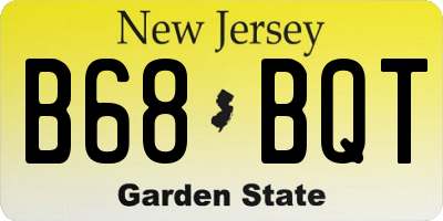 NJ license plate B68BQT