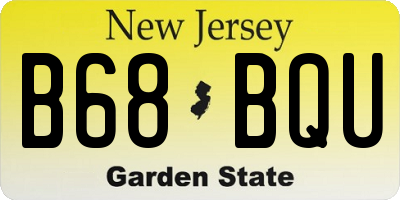 NJ license plate B68BQU