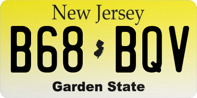 NJ license plate B68BQV