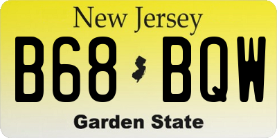NJ license plate B68BQW