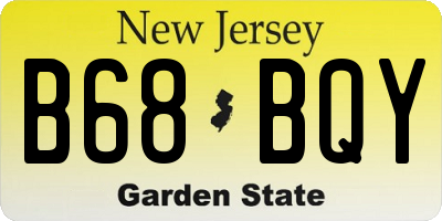 NJ license plate B68BQY