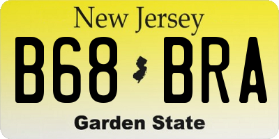NJ license plate B68BRA