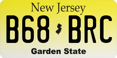 NJ license plate B68BRC