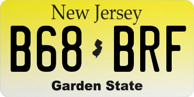 NJ license plate B68BRF