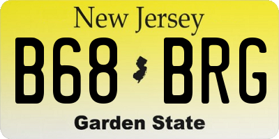 NJ license plate B68BRG