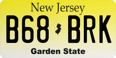 NJ license plate B68BRK