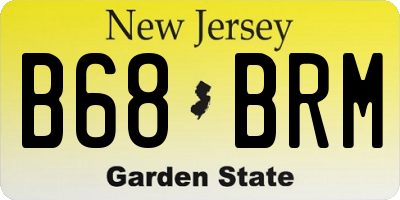 NJ license plate B68BRM