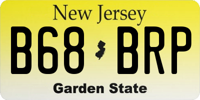 NJ license plate B68BRP