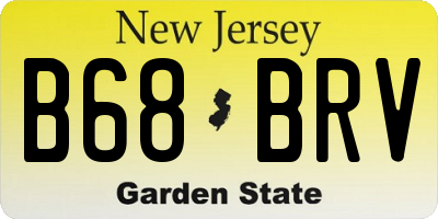 NJ license plate B68BRV