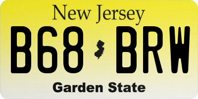 NJ license plate B68BRW