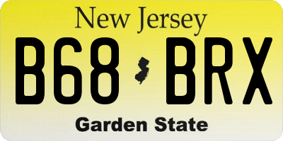 NJ license plate B68BRX