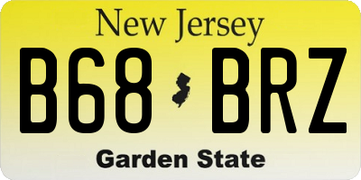 NJ license plate B68BRZ