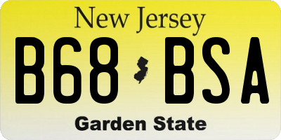 NJ license plate B68BSA