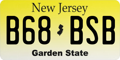 NJ license plate B68BSB