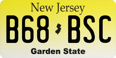NJ license plate B68BSC