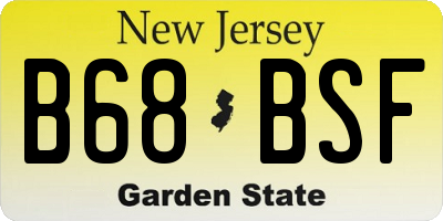 NJ license plate B68BSF