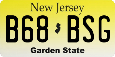 NJ license plate B68BSG
