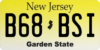 NJ license plate B68BSI