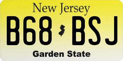 NJ license plate B68BSJ