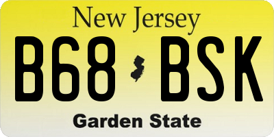 NJ license plate B68BSK