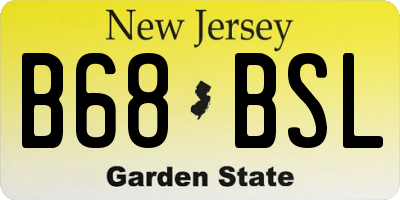 NJ license plate B68BSL