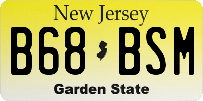 NJ license plate B68BSM