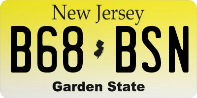 NJ license plate B68BSN