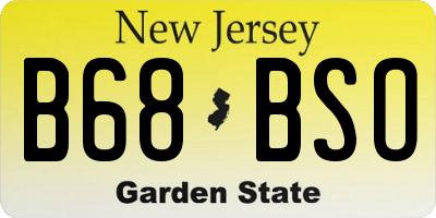 NJ license plate B68BSO