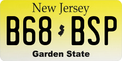 NJ license plate B68BSP