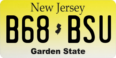 NJ license plate B68BSU