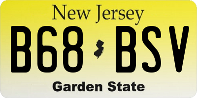 NJ license plate B68BSV
