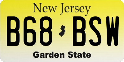 NJ license plate B68BSW