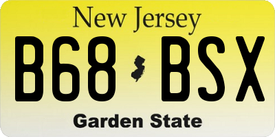 NJ license plate B68BSX
