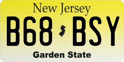 NJ license plate B68BSY