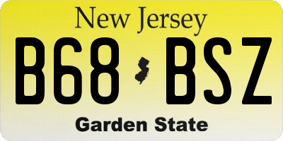 NJ license plate B68BSZ